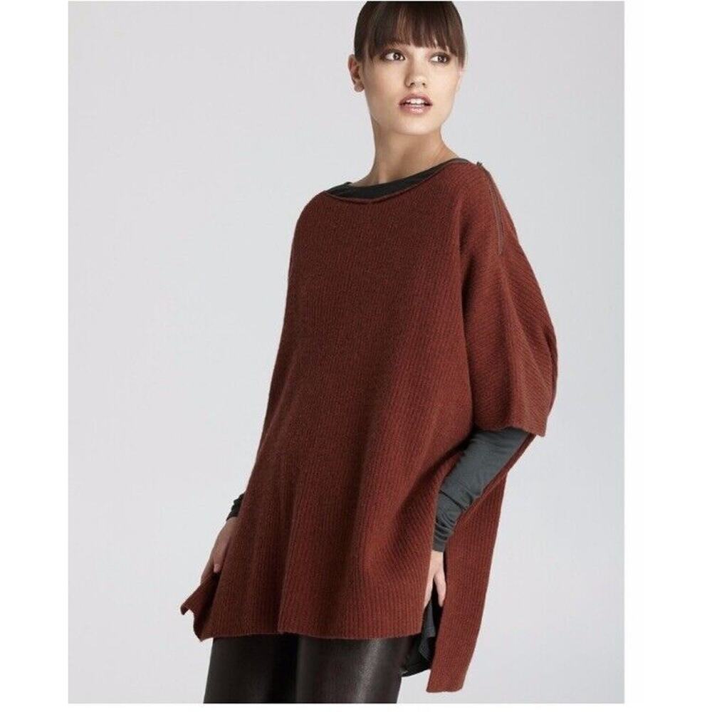 Vince wool cashmere blend knit oversized poncho sweater Size small
